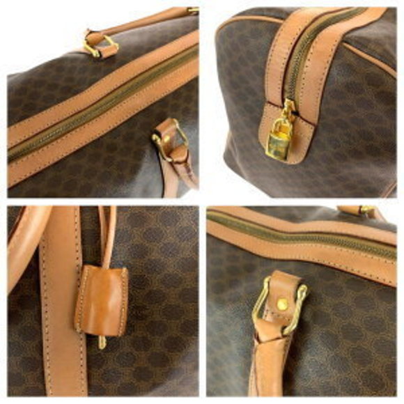 CELINE macadam pattern brown bag handbag - Picture 6 of 9